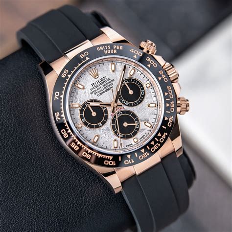 rolex black rubber strap rose gold|daytona rose gold oysterflex.